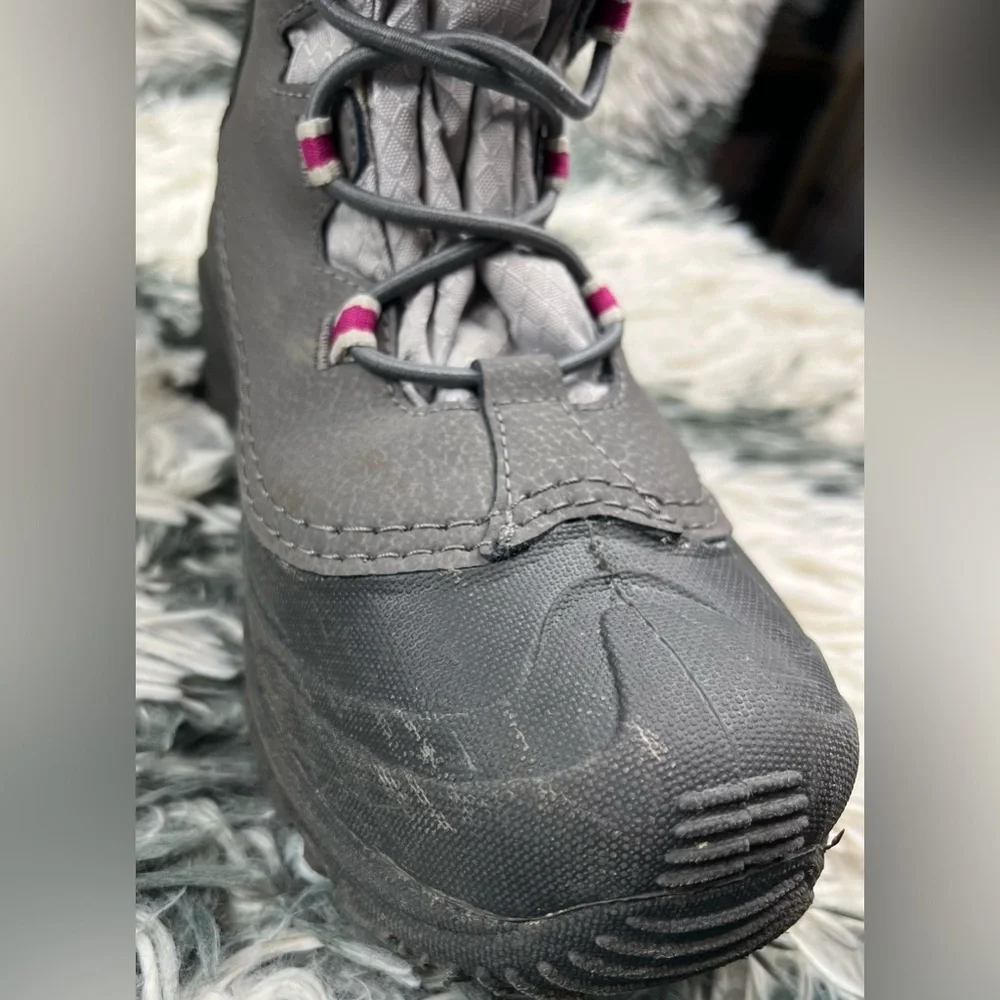 Columbia Kids Girls Gray Insulated Lind Snow Boots Waterproof Faux Fur Size 4